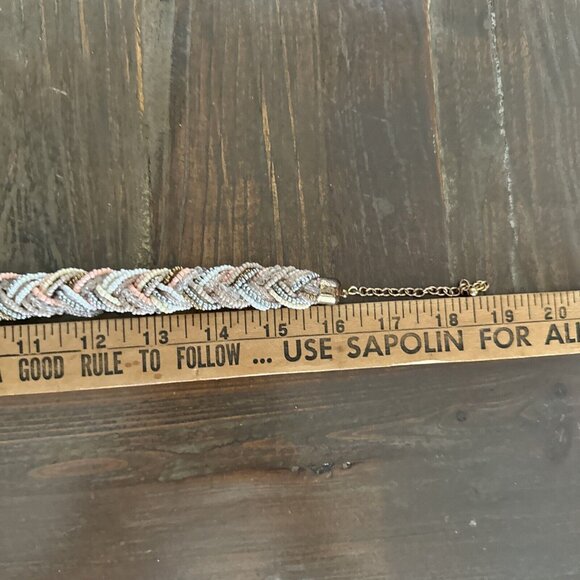 2/$18‎ SALE! Necklace Beaded Braided Fairycore Thick Multi Strand Choker Pink - Picture 8 of 8